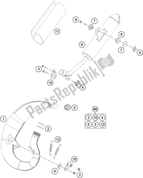 All parts for the Exhaust System of the Husqvarna TC 50 EU 2017