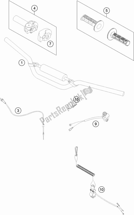 All parts for the Handlebar, Controls of the Husqvarna TC 50 EU 2017