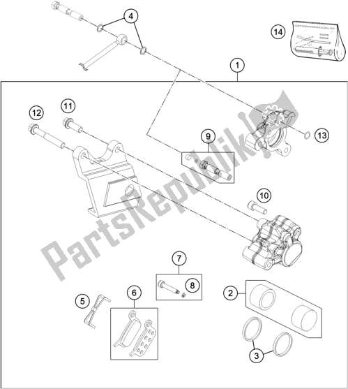 Tutte le parti per il Pinza Freno Posteriore del Husqvarna TC 50 EU 2017