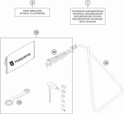 Tutte le parti per il Seperate Enclosure del Husqvarna TC 50 EU 2017