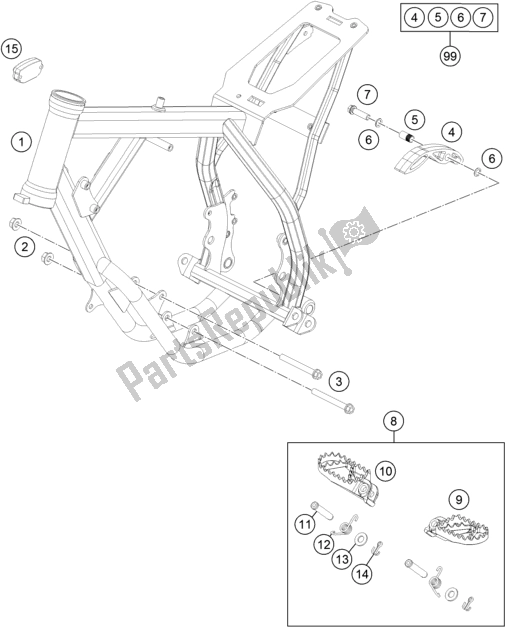 Tutte le parti per il Telaio del Husqvarna TC 50 EU 2018