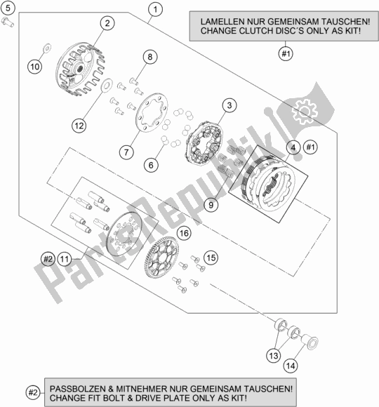 Toutes les pièces pour le Embrayage du Husqvarna TC 50 EU 2019