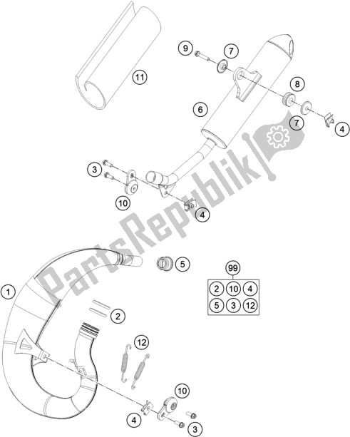 Toutes les pièces pour le Système D'échappement du Husqvarna TC 50 EU 2019