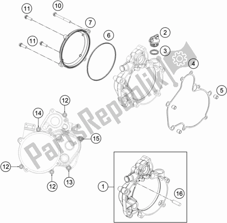 All parts for the Clutch Cover of the Husqvarna TC 50 EU 2020