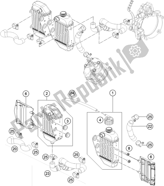 Toutes les pièces pour le Système De Refroidissement du Husqvarna TC 50 EU 2020