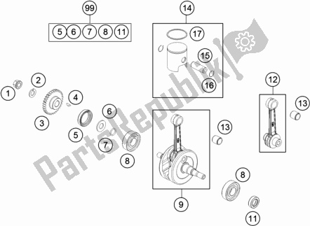 All parts for the Crankshaft, Piston of the Husqvarna TC 50 EU 2020