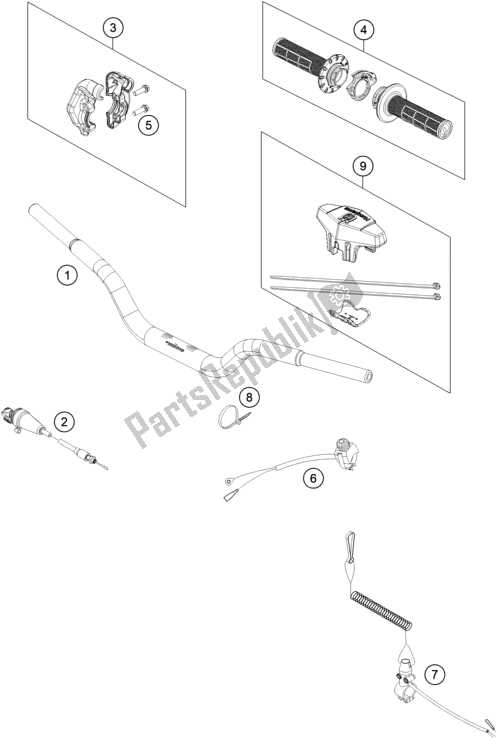All parts for the Handlebar, Controls of the Husqvarna TC 50 EU 2021