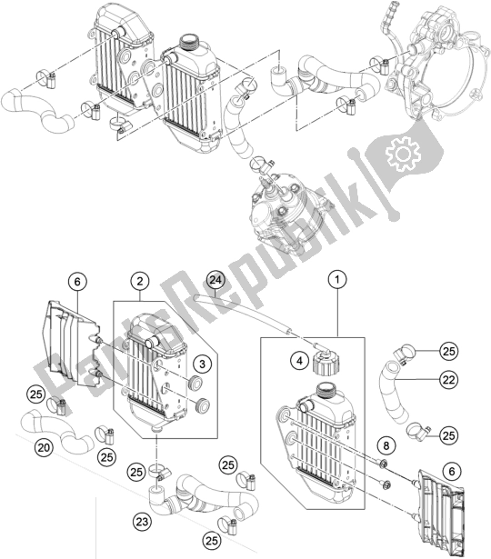 All parts for the Cooling System of the Husqvarna TC 50 EU 2022