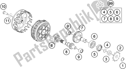 All parts for the Transmission of the Husqvarna TC 50 Mini EU 2019