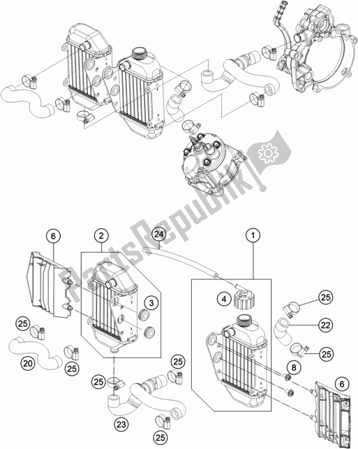 Todas las partes para Sistema De Refrigeración de Husqvarna TC 50 Mini EU 2020