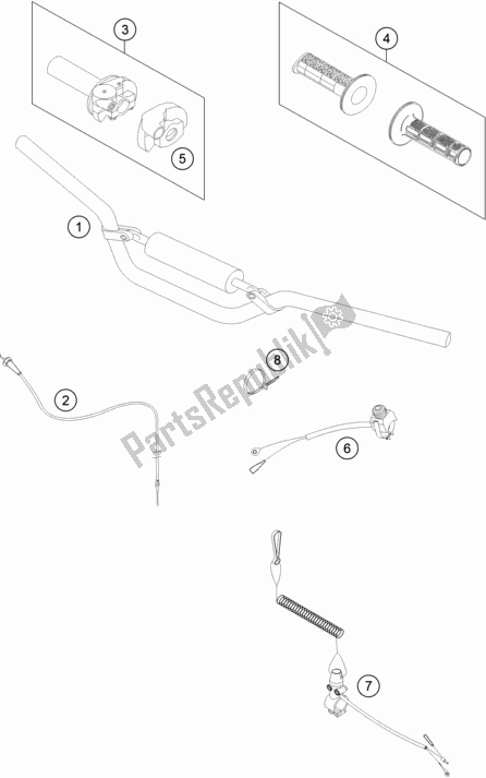 All parts for the Handlebar, Controls of the Husqvarna TC 50 Mini EU 2020