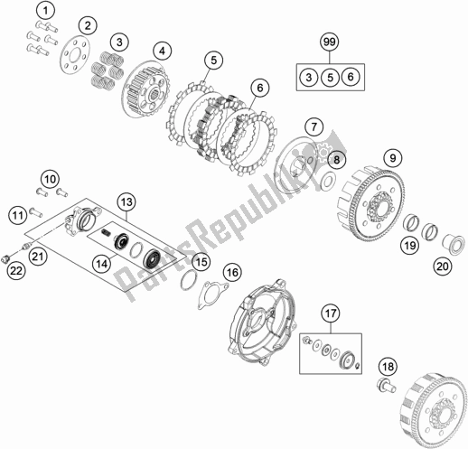 Tutte le parti per il Frizione del Husqvarna TC 65 2020