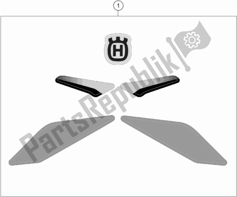 All parts for the Decal of the Husqvarna TC 65 2020