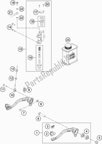 Todas las partes para Control De Freno Trasero de Husqvarna TC 65 2020