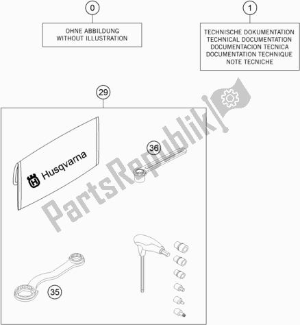 Todas as partes de Seperate Enclosure do Husqvarna TC 65 EU 2017