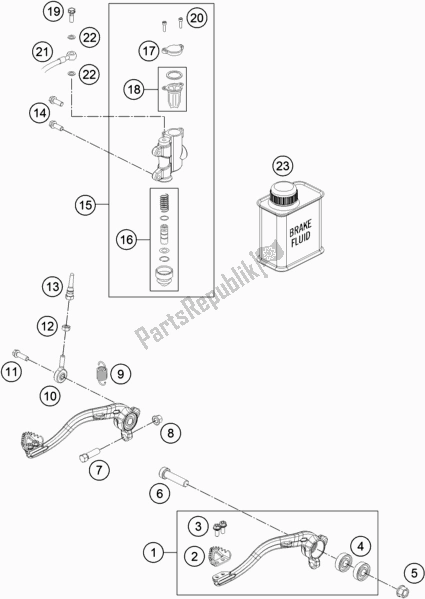 All parts for the Rear Brake Control of the Husqvarna TC 65 EU 2018