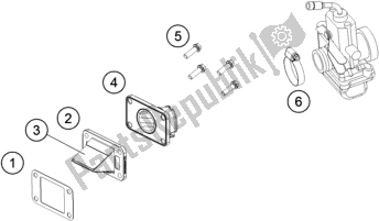 All parts for the Reed Valve Case of the Husqvarna TC 65 EU 2018