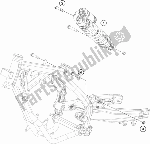 All parts for the Shock Absorber of the Husqvarna TC 65 EU 2018