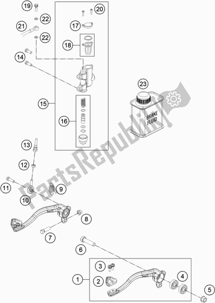 All parts for the Rear Brake Control of the Husqvarna TC 65 EU 2019