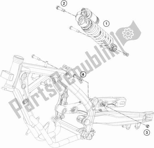 All parts for the Shock Absorber of the Husqvarna TC 65 EU 2019