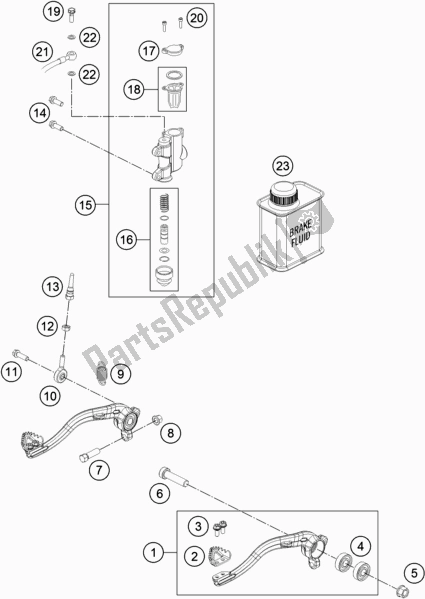 All parts for the Rear Brake Control of the Husqvarna TC 65 EU 2020