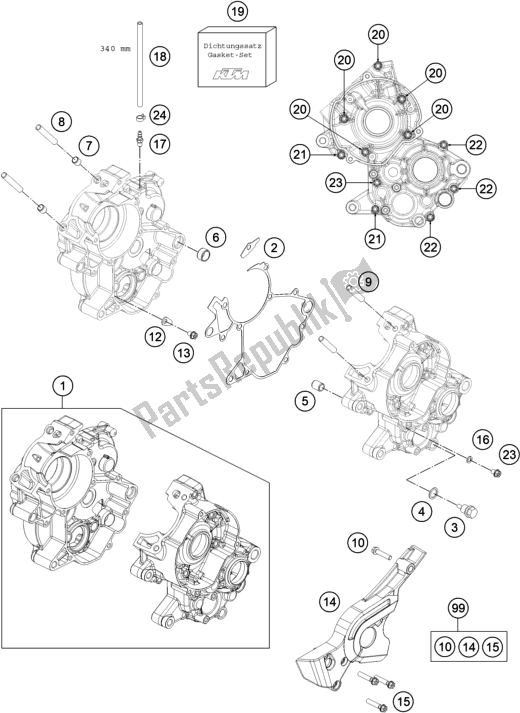 Todas las partes para Caja Del Motor de Husqvarna TC 65 EU 2021