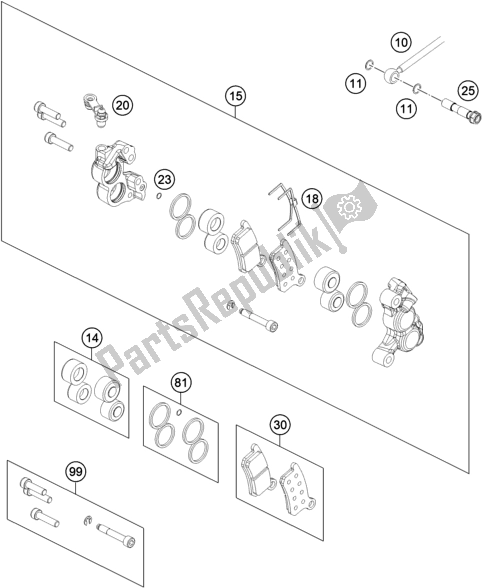 Todas las partes para Pinza De Freno Delantero de Husqvarna TC 65 EU 2021