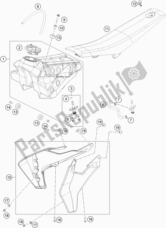 All parts for the Tank, Seat of the Husqvarna TC 65 EU 2021