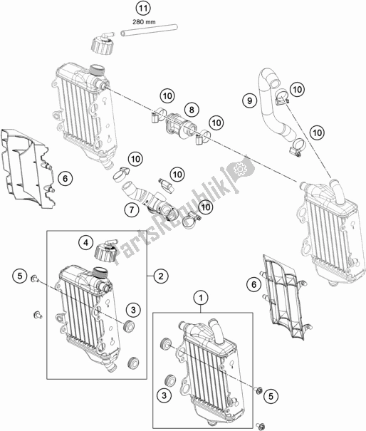 All parts for the Cooling System of the Husqvarna TC 65 EU 2022