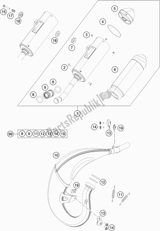 Todas las partes para Sistema De Escape de Husqvarna TC 85 17/ 14 851714 2020