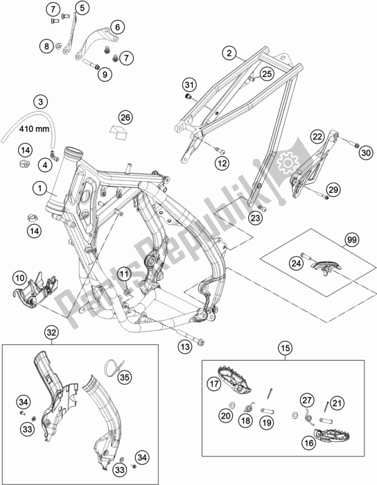 All parts for the Frame of the Husqvarna TC 85 17/ 14 851714 2020