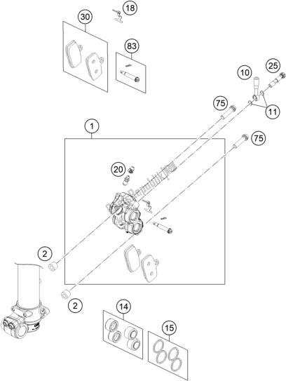 Toutes les pièces pour le étrier De Frein Avant du Husqvarna TC 85 17/ 14 851714 2020