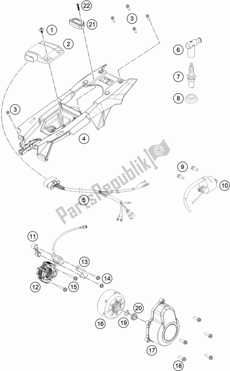 Alle onderdelen voor de Ontbrandingssysteem van de Husqvarna TC 85 17/ 14 851714 2020