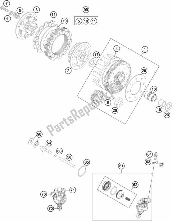 Toutes les pièces pour le Embrayage du Husqvarna TC 85 17/ 14 EU 851714 2016