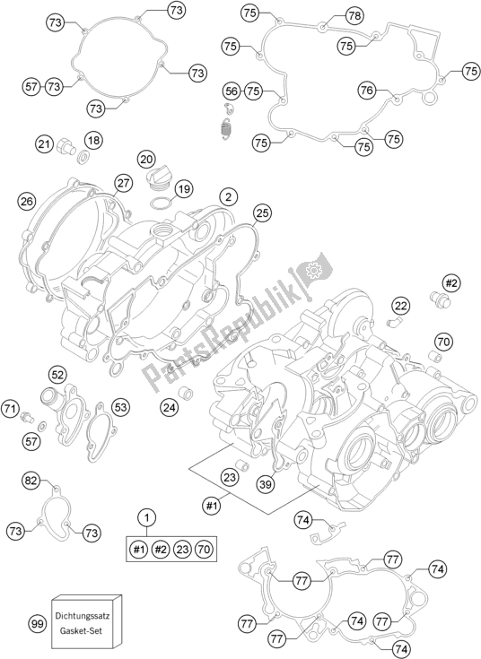 Wszystkie części do Obudowa Silnika Husqvarna TC 85 17/ 14 EU 851714 2016