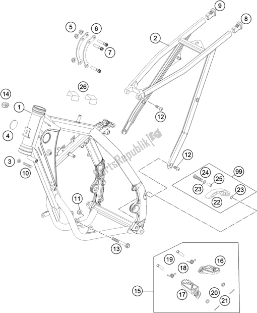 Tutte le parti per il Telaio del Husqvarna TC 85 17/ 14 EU 851714 2016