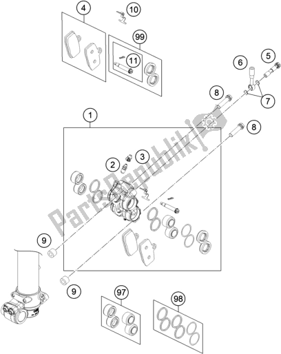 Alle onderdelen voor de Remklauw Voor van de Husqvarna TC 85 17/ 14 EU 851714 2016