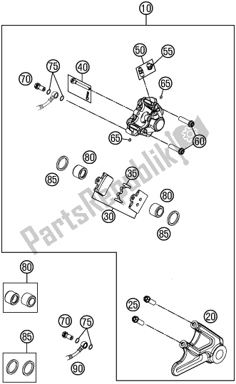 Wszystkie części do Zacisk Hamulca Tylnego Husqvarna TC 85 17/ 14 EU 851714 2016