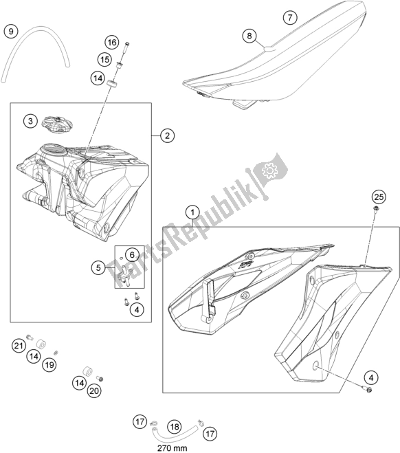 Wszystkie części do Zbiornik, Siedzenie Husqvarna TC 85 17/ 14 EU 851714 2016