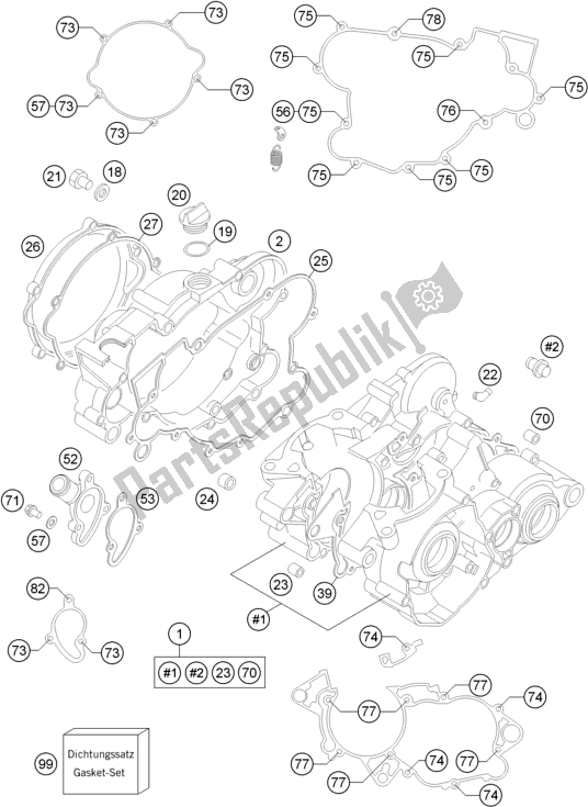 All parts for the Engine Case of the Husqvarna TC 85 17/ 14 EU 851714 2017