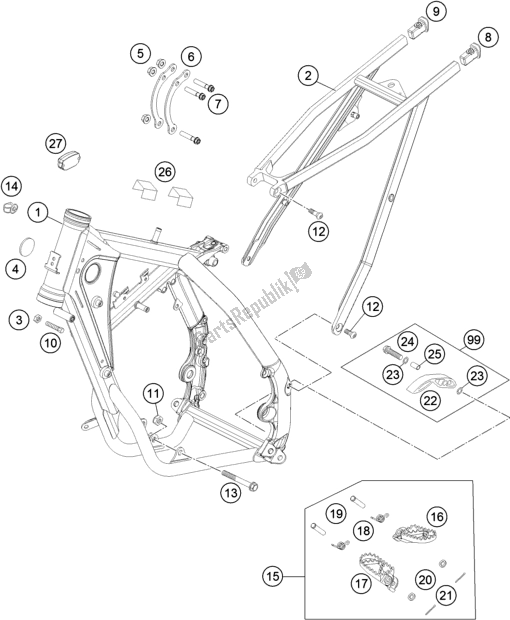 Tutte le parti per il Telaio del Husqvarna TC 85 17/ 14 EU 851714 2017