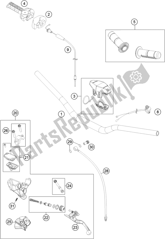 Todas las partes para Manillar, Controles de Husqvarna TC 85 17/ 14 EU 851714 2017