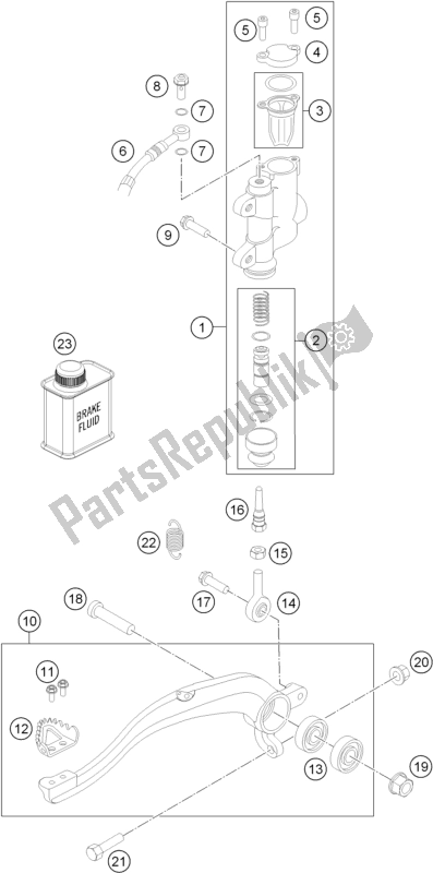 Tutte le parti per il Controllo Del Freno Posteriore del Husqvarna TC 85 17/ 14 EU 851714 2017