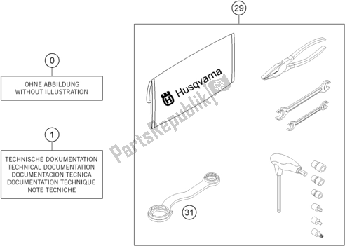 Tutte le parti per il Seperate Enclosure del Husqvarna TC 85 17/ 14 EU 851714 2017