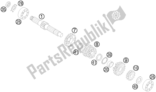 Todas as partes de Transmissão I - Eixo Principal do Husqvarna TC 85 17/ 14 EU 851714 2017