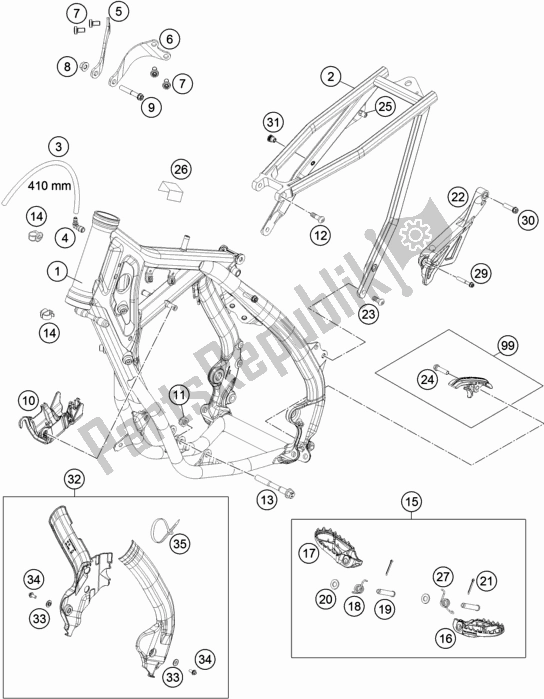 Todas as partes de Quadro, Armação do Husqvarna TC 85 17/ 14 EU 851714 2018