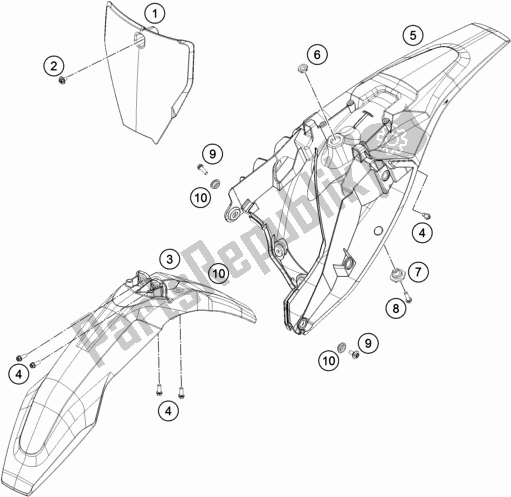 All parts for the Mask, Fenders of the Husqvarna TC 85 17/ 14 EU 851714 2018