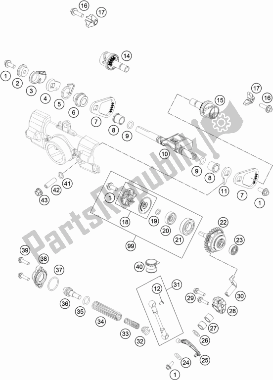 Toutes les pièces pour le Contrôle D'échappement du Husqvarna TC 85 17/ 14 EU 851714 2019