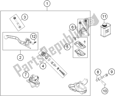 Todas as partes de Front Brake Control do Husqvarna TC 85 17/ 14 EU 851714 2019