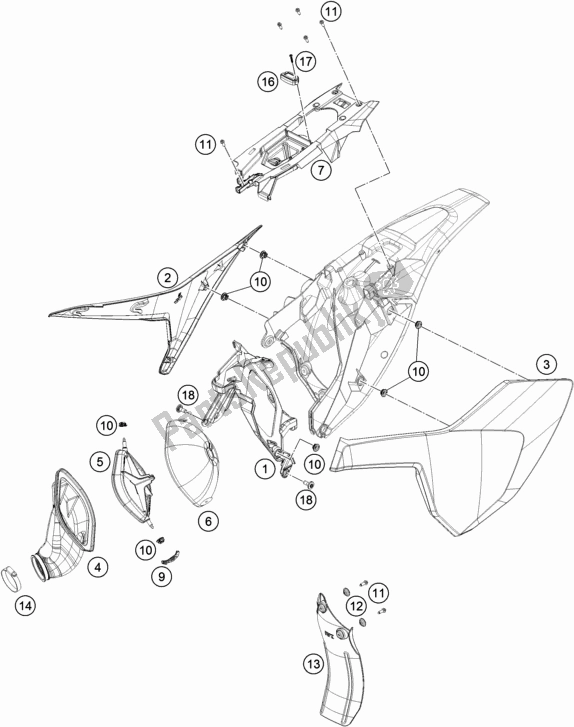 Alle onderdelen voor de Luchtfilter van de Husqvarna TC 85 17/ 14 EU 851714 2020